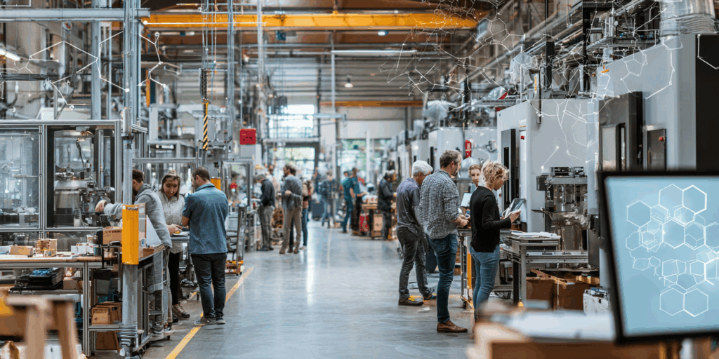 Blick in eine Produktionshalle